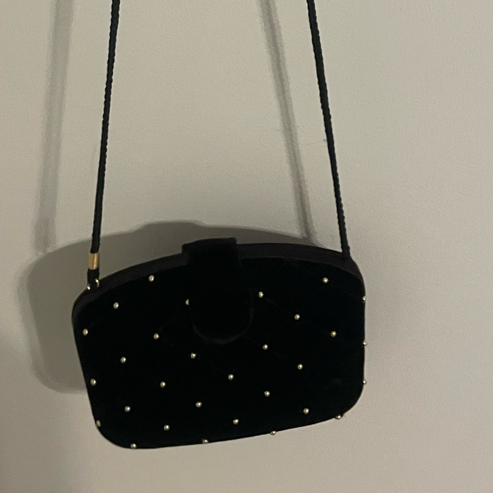 Elegant Black Studded Crossbody Bag